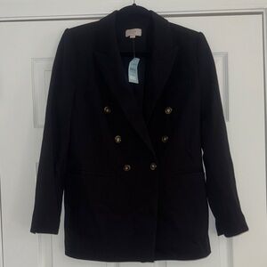 LOFT Black Double-Breasted Blazer
